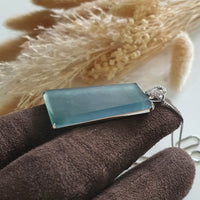 Highly Translucent Icy Blue Jadeite “Icy Trapezoid” Pendant (JAB006052) 4