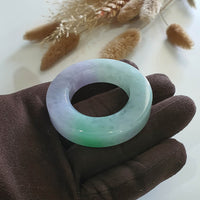 Translucent Icy Brilliant Lavender with Green Jadeite “The Orbital” Pendant (JAB006131) 7