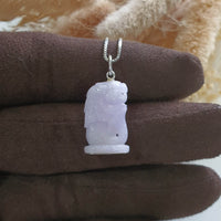 Translucent Brilliant Lavender Jadeite "The Merlion" Pendant (JAB006133) 4