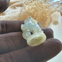 Good Translucent Icy Jadeite "Elite Powerful Galloping Horse" Pendant (JAB006138) 4