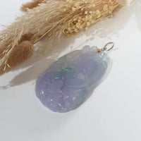 Good Translucency Icy Lavender and Green "Morning Glory" Pendant (JAB006140) 7