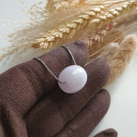 Translucent Bright Lavender with Apple Green Jadeite Barrel Pendant (JAB006189) 5