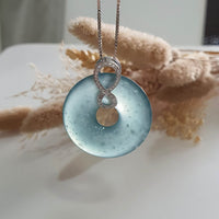 Highly Translucent Icy Bluish Jadeite “Lucky 8 Coin” Pendant (JAB006240) 7