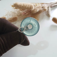 Highly Translucent Icy Bluish Jadeite “Lucky 8 Coin” Pendant (JAB006240) 6