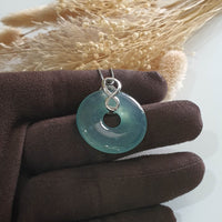 Highly Translucent Icy Bluish Jadeite “Lucky 8 Coin” Pendant (JAB006240) 3