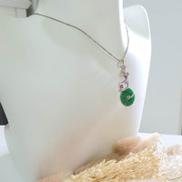 Translucent Brilliant Green Jadeite “Festive Glitters” Pendant (JAB006262) 7