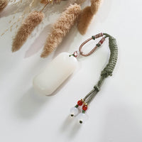 Translucent White Nephrite “Wu Shi” Pendant (JAB006288) 1