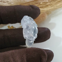 Highly Translucent Icy Jadeite "Longevity" Pendant (JAB006322) 6