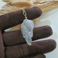 Highly Translucent Icy Jadeite "Longevity" Pendant (JAB006322) 5