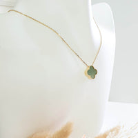 Good Translucency Icy Green Jadeite “Clover’s Love” Pendant Necklace (JAB006329) 8