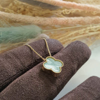 Good Translucency Icy Green Jadeite “Clover’s Love” Pendant Necklace (JAB006329) 4