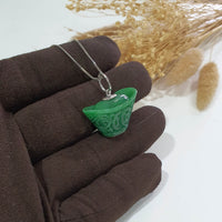 Translucent Brilliant Green Jadeite "Auspicious Ingot" Pendant (JAB006449) 2