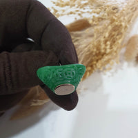 Translucent Brilliant Green Jadeite "Auspicious Ingot" Pendant (JAB006449) 4