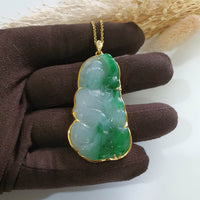 Translucent Icy with Brilliant Green Jadeite "Goddess of Mercy" Pendant (JAB006469) 3