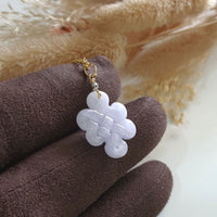 Translucent Light Lavender Jadeite “Eternity Knot” Pendant (JAB006512) 2