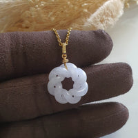 Translucent Lavender Jadeite “Eternity Knot” Pendant (JAB006606) 3