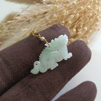 Translucent Green Jadeite "Auspicious Dragon” Pendant (JAB006622) 3