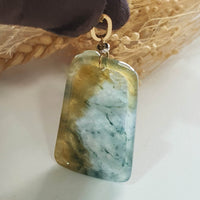 Good Translucency Icy Yellow and Bluish Green Jadeite “Joyful Bloom” Pendant (JAB006631) 7