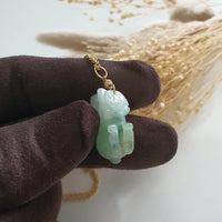 Translucent Icy Green Jadeite "Auspicious Goat of Wealth" Pendant (JAB006642) 7