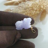 Translucent Brilliant Lavender Jadeite "Auspicious Goat" Pendant (JAB006645) 2