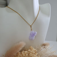 Translucent Brilliant Lavender Jadeite "Auspicious Goat" Pendant (JAB006645) 7