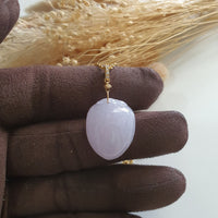 Translucent Icy Lavender Jadeite “Longevity Peach” Pendant (JAB006649) 1