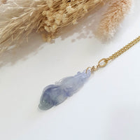 Good Translucency Icy Lavender Jadeite “Prosperity Goldfish” Pendant (JAB006657) 7
