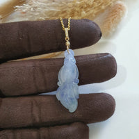 Good Translucency Icy Lavender Jadeite “Prosperity Goldfish” Pendant (JAB006657) 2