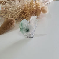 Good Translucency Icy with Green Jadeite "Rooster" Pendant (JAB006701) 6