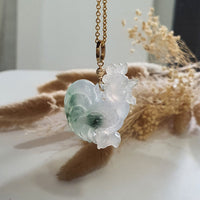 Good Translucency Icy with Green Jadeite "Rooster" Pendant (JAB006701) 7