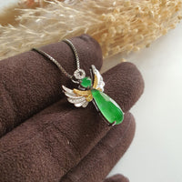 Highly Translucent Brilliant Apple Green Jadeite "Be My Angel" Pendant (JAB006727) 4