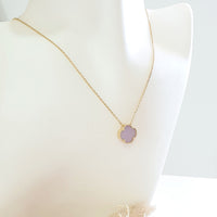 Translucent Brilliant Lavender Jadeite “Clover’s Love” Pendant Necklace (JAB006777) 9