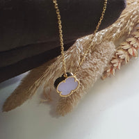 Translucent Brilliant Lavender Jadeite “Clover’s Love” Pendant Necklace (JAB006777) 3