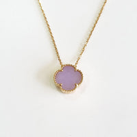 Translucent Brilliant Lavender Jadeite “Clover’s Love” Pendant Necklace (JAB006777) 5
