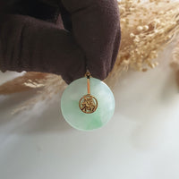 Translucent Icy Apple Green Jadeite "Countless Blessing" Pendant (JAB006780) 5