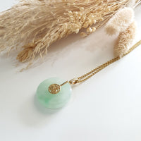 Translucent Icy Apple Green Jadeite "Countless Blessing" Pendant (JAB006780) 7