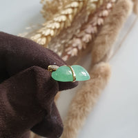 Translucent Icy Apple Green Jadeite "Glittering Hulu’s Love" Pendant (JAB006915) 3