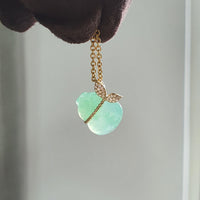 Translucent Icy Apple Green Jadeite "Glittering Hulu’s Love" Pendant (JAB006915) 7