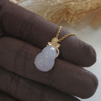 Good Translucency Icy Lavender Jadeite "Hulu’s Love" Pendant (JAB006926) 4