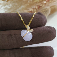 Translucent Icy Lavender Jadeite "Hulu’s Love" Pendant (JAB006935) 1