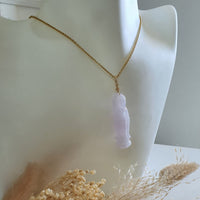 Translucent Lavender Jadeite "Goddess of Mercy" Pendant (JAB006968) 6