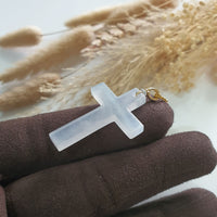 Highly Translucent Icy Jadeite "Cross" Pendant (JAB006983) 3