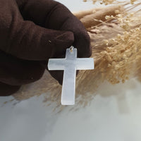 Highly Translucent Icy Jadeite "Cross" Pendant (JAB006983) 5