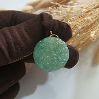 Translucent Icy Green Jadeite "Prosperity Fish and Lotus" Pendant (JAB006984) 6