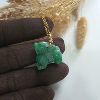 Translucent Bright Green Jadeite "Auspicious Wealth Pixiu" (JAB006985) 7