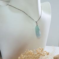 Good Translucency Icy Green Jadeite "Auspicious Ruyi" Pendant (JAB006986) 10