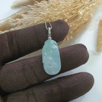 Good Translucency Icy Green Jadeite "Auspicious Ruyi" Pendant (JAB006986) 4
