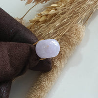 Translucent Icy Lavender Jadeite Barrel Pendant with 18KY Gold Necklace (JAB007041) 5