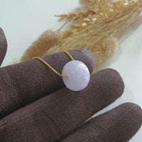 Translucent Icy Lavender Jadeite Barrel Pendant with 18KY Gold Necklace (JAB007041) 3