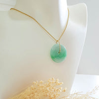 Translucent Green with Apple Green Jadeite "Auspicious Coin" Pendant (JAB007065) 7